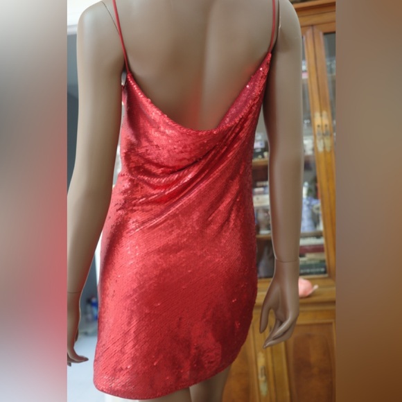 Zara sequin red spaghetti dress XS - Picture 9 of 10